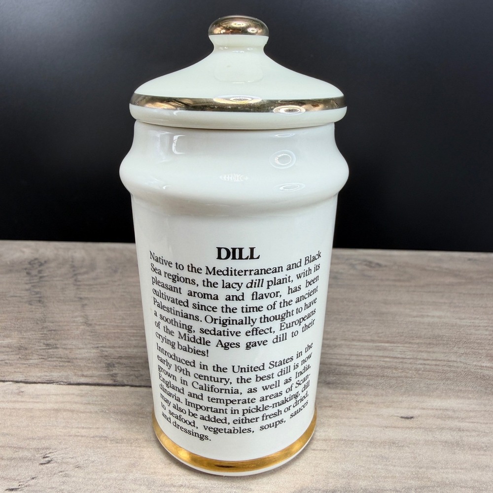 M.J.‎ Hummel Dill Spice Jar 1987 Danbury Mint Porcelain Gold Trim Made in Japan - Picture 8 of 11
